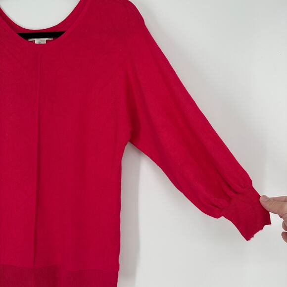 MAX STUDIO Pink 3/4 Sleeve Knit Top Sweater Shirt Womens Small - Picture 5 of 5